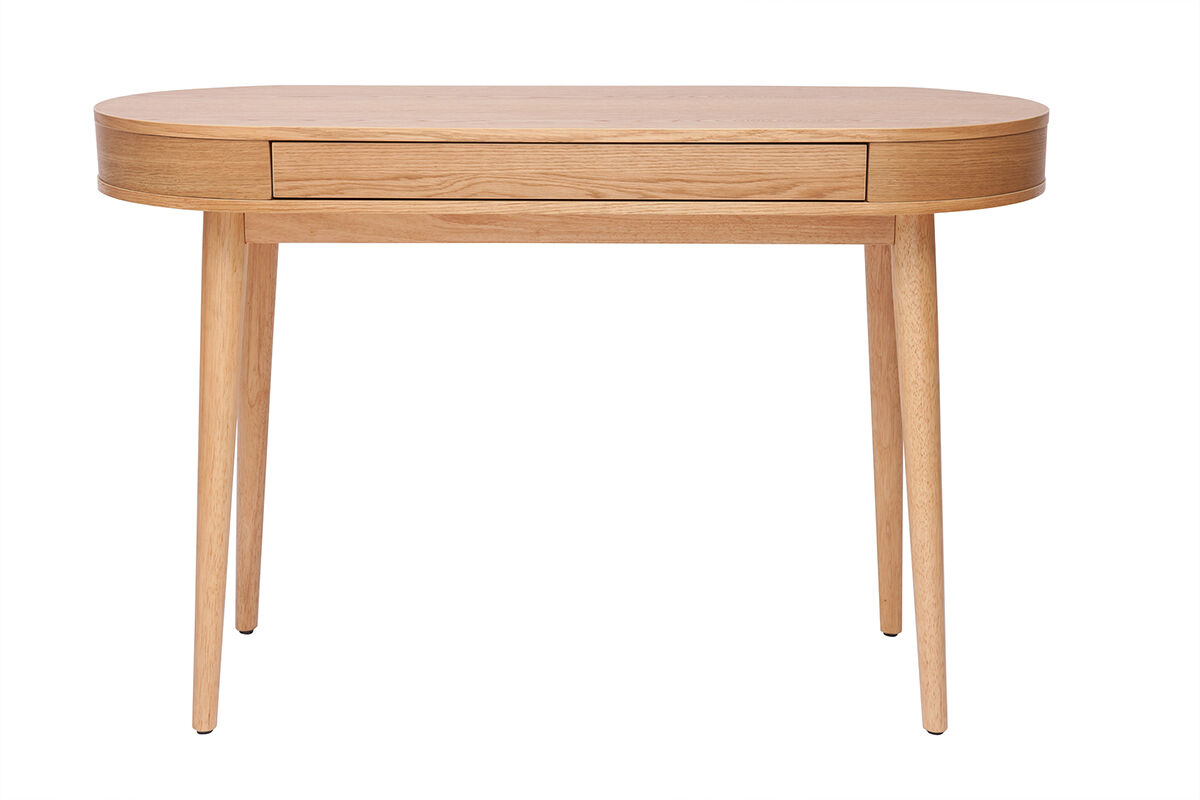 Miliboo Schreibtisch mit Schublade aus hellem Holz B120 cm JUDITH
