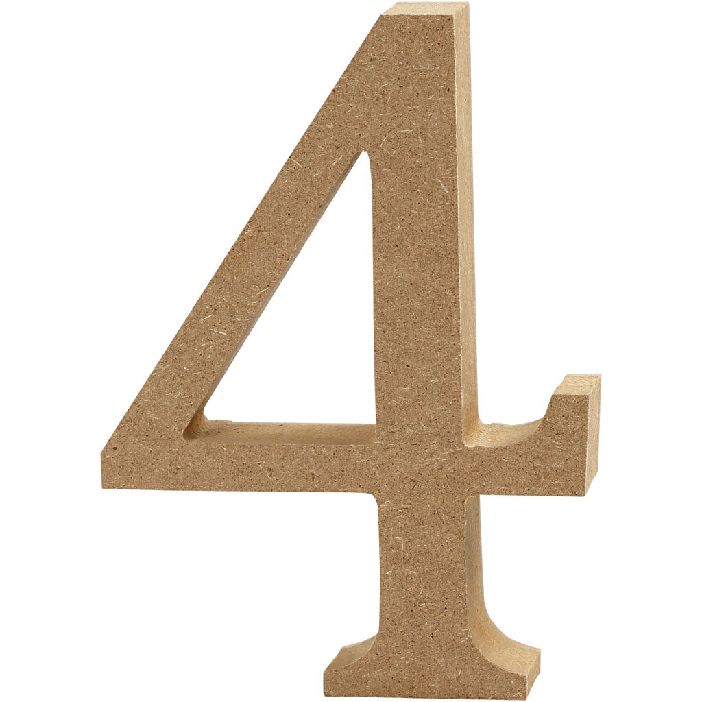 Creativ Company MDF Nummer 4, Hoogte: 13 cm, Dikte: 2 cm