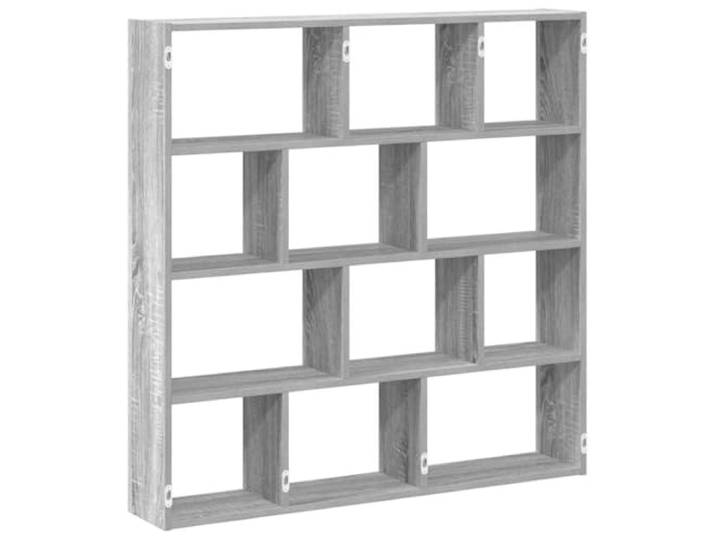 QINXIXINAIXI Würfelregal 12 Fächer Grau Sonoma Holzwerkstoff Wandmontage,Schweberegal,12 Fächer,Grau Sonoma,Holzwerkstoff,zeitloses Design,pflegeleicht