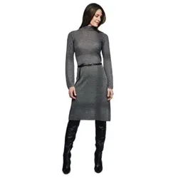 Pierre Robert X Jenny Skavlan Wool A-Line Dress Dunkelgrau X-Large Damen