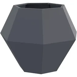 Helloshop26 - Praktischer rechteckiger Pflanzkübel für Garten oder Terrasse 75 x 75 x 60 cm anthrazitfarbener Stahl