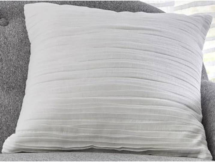 Kutti Kissenhülle Crinkle Baumwolle Kissenbezug Dekokissen Sofakissen weicher Musselin mit Biesen Reißverschluss 50 x 50 cm (1 STK) Farbe Weiss/Offwhite