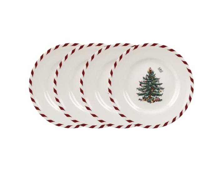 Spode Teller, Weihnachtsbaum, Pfefferminz, 15,2 cm, 4 Stück