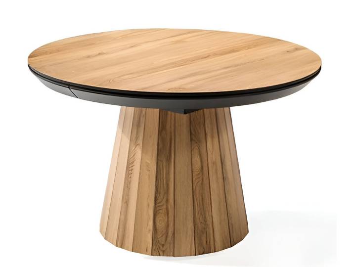 JVmoebel Esstisch Runder Holz-Esstisch in Braun mit ausziehbarer Funktion (Packung, 1-St., Esstisch), Made in Europa