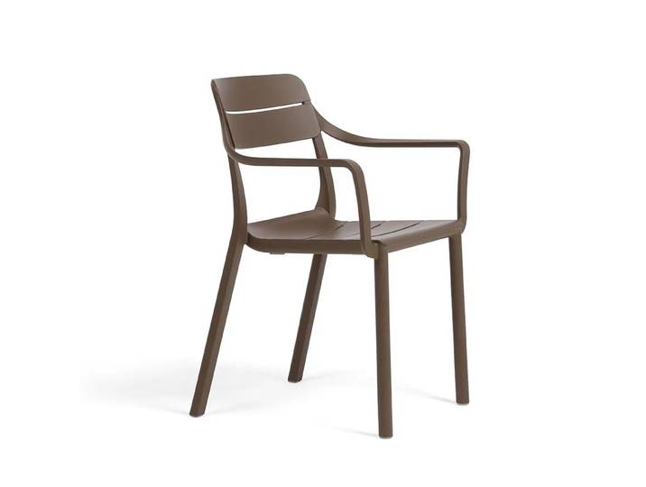 NARDI set de 4 chaises d'extérieur CASSIA ARMCHAIR (Tabac - Polypropylène PRV)