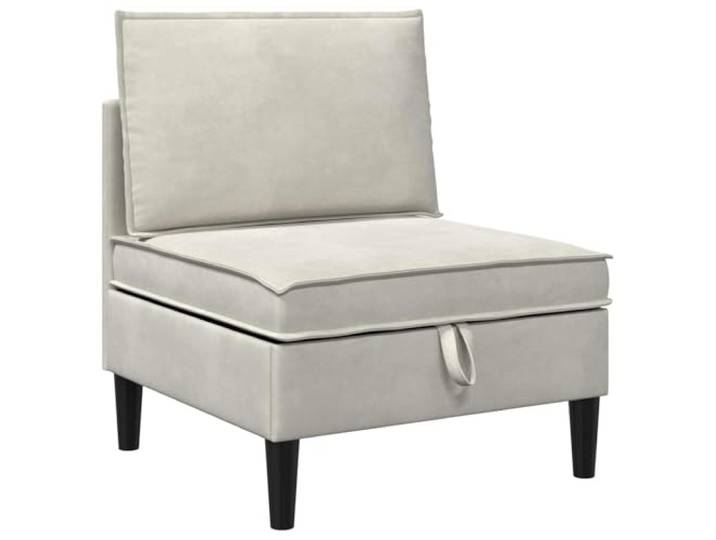 Todiikf Sessel mit Stauraum Creme Samt Modernes Modulsofa 70x70x82cm Eleganter Polstersessel fürs Schlafzimmer und Wohnzimmer mit integriertem Staufach für Decken, Kissen und Utensilien.