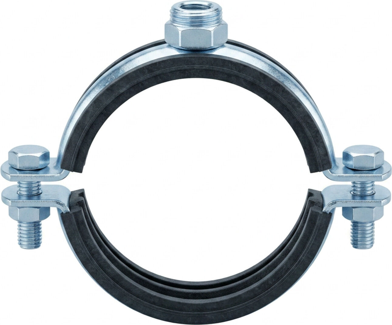 DIN 4109 Zn 25 - 28 / M 8 + M 10 Rohrschelle m. Schalldämpfung gal Zn S ; Industrial Quality Supplies (041090100250028)