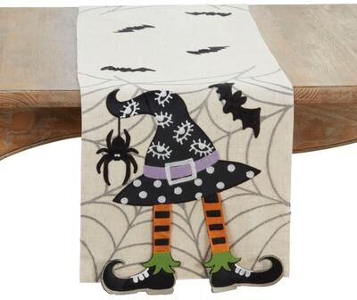 Saro Lifestyle "Linen Blend Witch Hat Table Runner - 16""x70"""