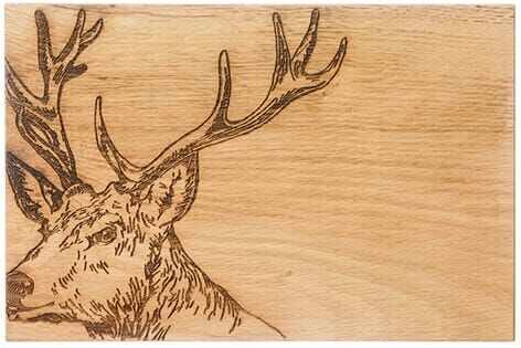 Selbrae House Just Slate Company Stag 30cm Oak Serving Board