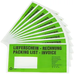 6000 Lieferscheintaschen Dokumententaschen DIN Lang Pergamin Papier bedruckt Adressfeld recyclebar