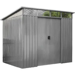 GreenYard Skylight-Metallschuppen mit Oberlicht aus Stahl, ca. 193 x 239 x 202 cm - Anthrazit