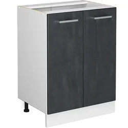 Vicco Unterschrank R-Line Schwarz Beton Weiß 60 cm ohne Arbeitsplatte