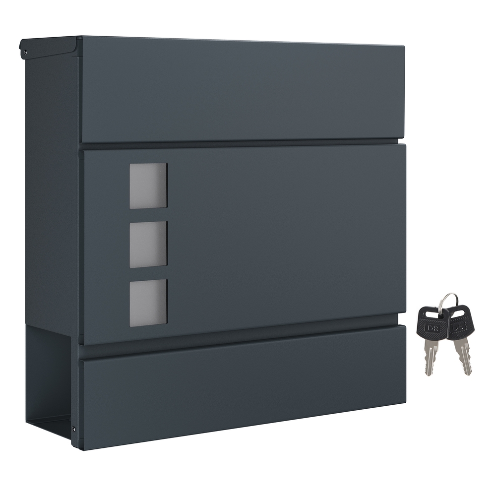 SONGMICS Briefkasten anthrazit GMB052G01