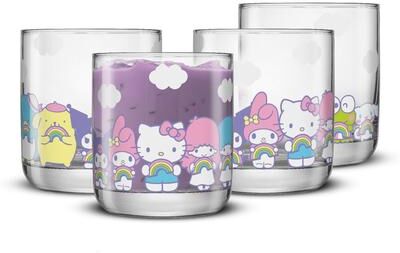 JoyJolt Hello Kitty® and Friends Rainbow Short Drinking Glasses - 10 oz - Set of 4