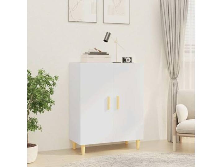HEFZGDB Klassisches Sideboard mit Stauraum: Dekoratives Sideboard für die Inneneinrichtung aus Holzwerkstoff mit Zwei Türen zur Aufbewahrung in Weiß