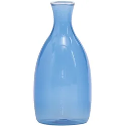 Zafferano Un Fiore-Krug, Fassungsvermögen 35 cl, aus mundgeblasenem Borosilikatglas mit einer raffinierten weißen Verzierung am Rand, Farbe Bluino, elegant