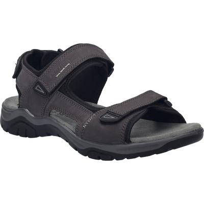 Sandale JOSEF SEIBEL "Arlo 02, granit", Herren, Gr. 42, grau (granit), Obermaterial: 100% Rindsleder Leather cow., Schuhe Sandale