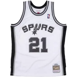 Mitchell & Ness, Herren, Sportshirt, Swingman Mesh Jersey San Antonio Spurs 1998-99 Tim Duncan XL (XL), Weiss, XL