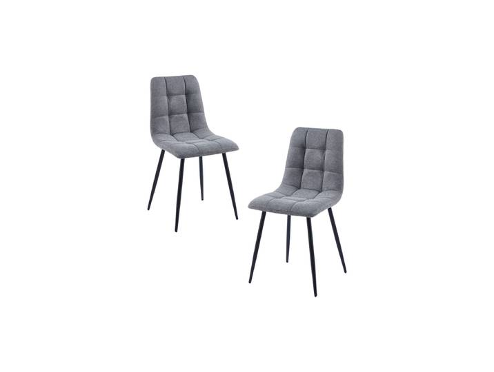 2er Set Stühle Stuhl Stoff - Gris dunkel