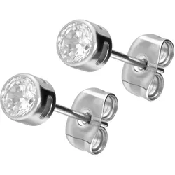 Titan Ohrstecker EINGEFASSTER KRISTALL
