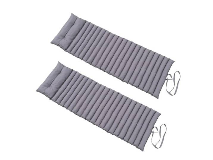 Matelas bain de soleil - SORMIOU - Gris anthracite - 180 x 60 cm - Lot de 2 - Tissu déperlant