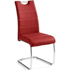 4er-Set Hela Freischwinger Flora Lederoptik Rot Bordeaux