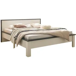 BETT weiß Pinie, anthrazit Landhaus, Doppelbett Liegefläche 180 x 200 cm