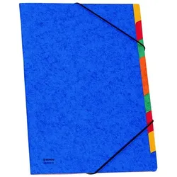 DONAU Ordnungsmappe DIN A4 Pressspan 1 Stück Anzahl der Fächer: 9 Stück blau, 26x34.3 cm