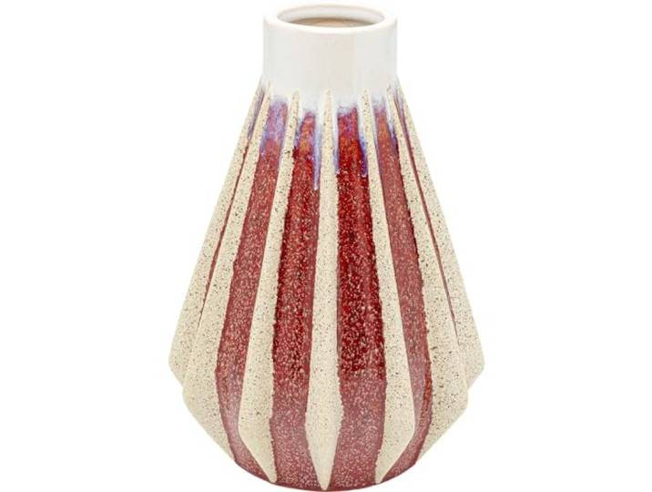 Kare Design vaas Tic Tac, rood, decoratieve vaas, bloemenvaas, keramiek, handgemaakt, uniek, 24 cm (H)