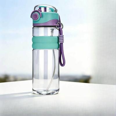 Lush Living Finds Cooling Mist Sports Water Bottle With Spray Large Capacity Portable Hydration Cup With Strap purple