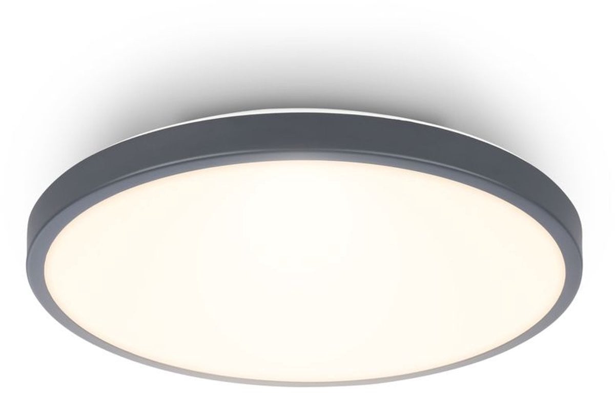 Briloner Competo LED Plafondlamp met warm wit licht, 12W, 1.300Lm, Ø 24 cm, antraciet