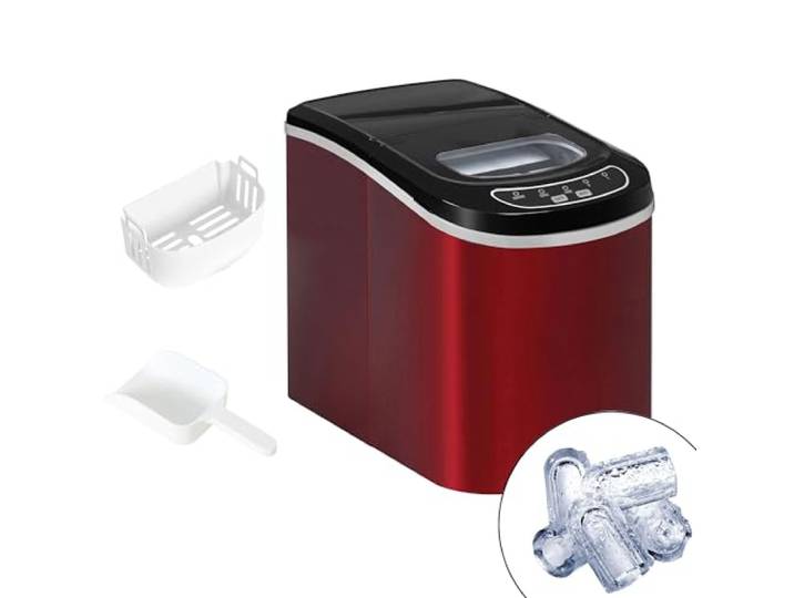 GGM Gastro EBRH12 Eiswürfelmaschine - Hohlzylinder - 12 kg/24 h - Rot