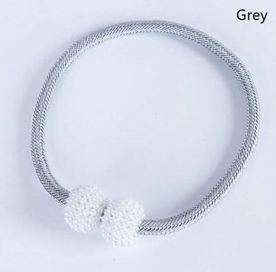 Uplifted Finds Pearl Magnetic Curtain Clip Tie Back Holder For Home Curtain Decor 1 Pc gray