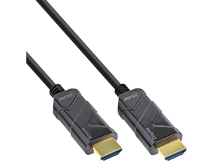 InLine® HDMI AOC kabel, Ultra High Speed HDMI-kabel, 8K4K, zwart, 30m