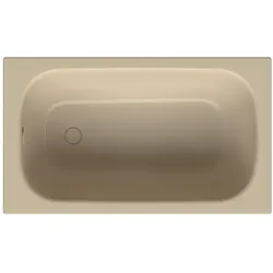 Bette LaBette Bahama Badewanne, 1200 x 700 mm, 390 mm Höhe, beige, glasierter Titan-Stahl, Unterbau, schallreduzierende Antidröhn-Matte