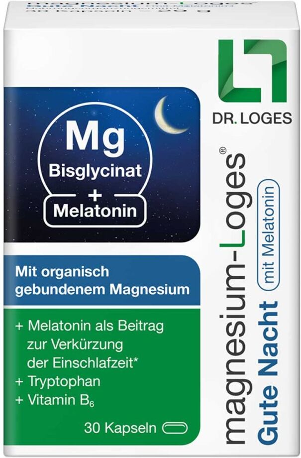 Magnesium-Loges Gute Nacht mit Melatonin Kapseln 30stk