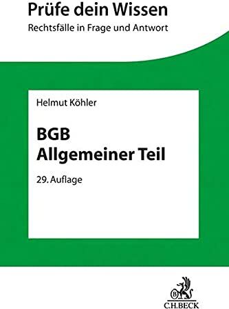Helmut Köhler - BGB Allgemeiner Teil - Preis vom 09.10.2026 07:28:09 h