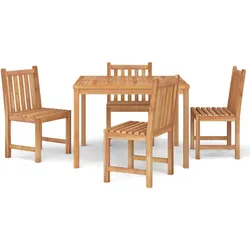 vidaXL 5-tlg. Garten-Essgruppe Massivholz Teak