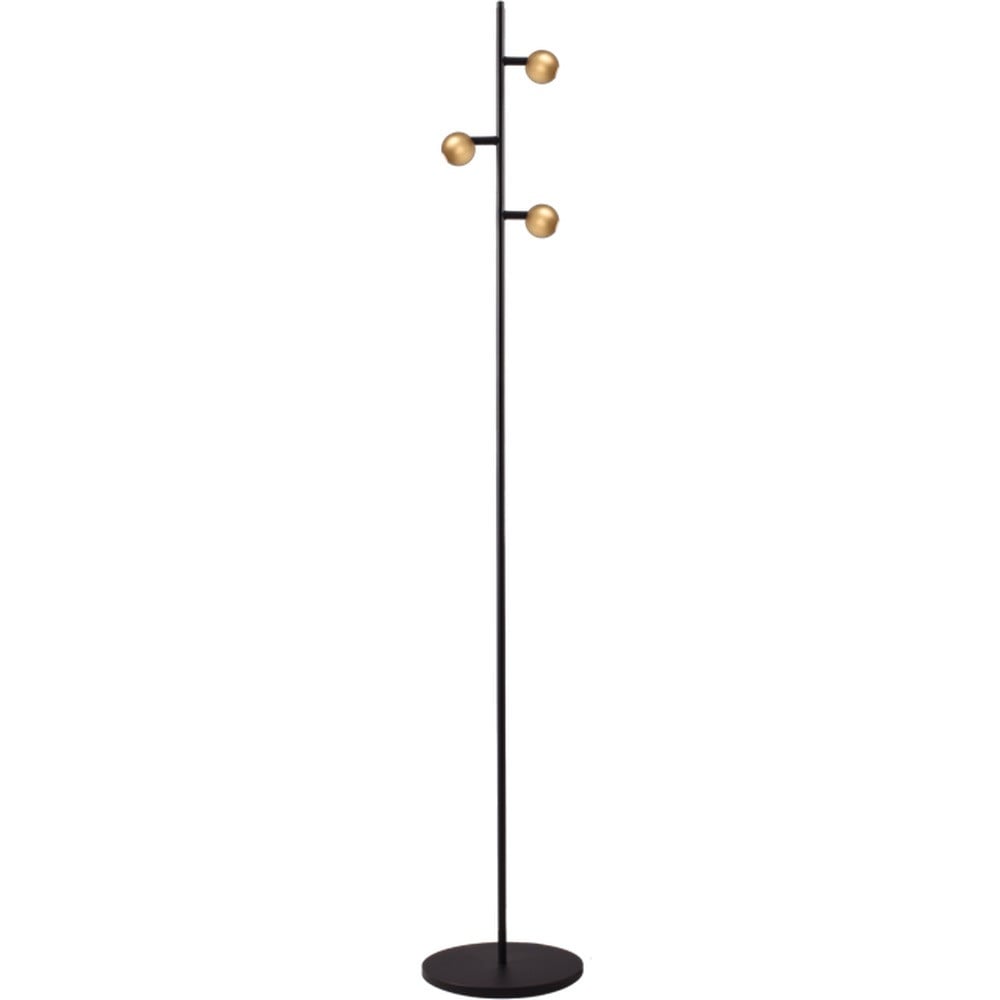 Masterlight Talana 3-lichts vloerlamp zwart en goud/messing