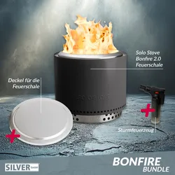 Solo Stove BONFIRE 2.0 Ash Ø 49,5 cm Bundle inkl. Edelstahl Deckel + Standfuß + ...