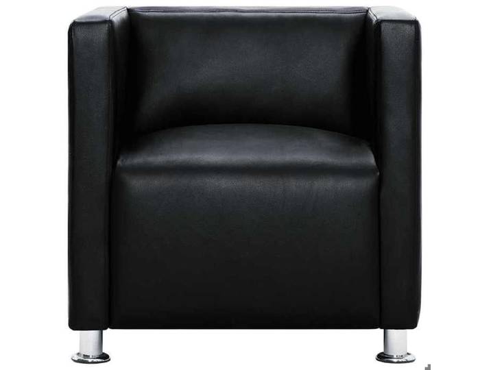 Noir Fauteuil cube - SOLOMON - noir similicuir FF4919