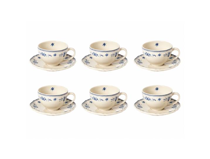 Kaffeetasse Vila 12-teilig Beige/Beige/Blau