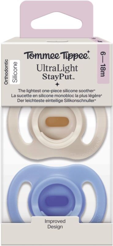 Tommee Tippee Ultra Light Stay Put 6-18 m tétine Boy 2 pcs