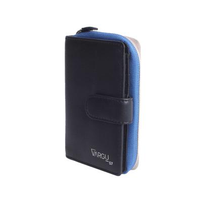 Geldbörse VARGU "MASIN 1-A", Damen, blau (schwarz, blau), Rindsleder, Kleinlederwaren, LGW zertifiziertes Leder