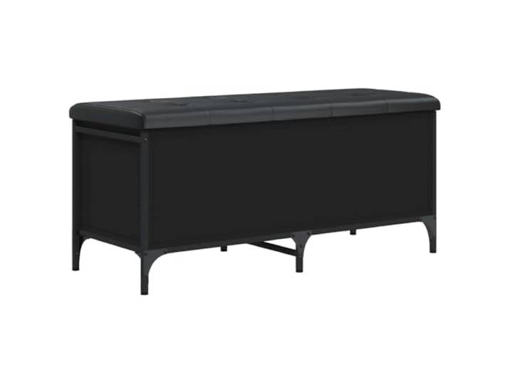 HBBMGYD Aufbewahrungsbank, Schwarz, 102 x 42 x 45 cm, aus Holz Gepolsterte Sitzfläche, Stützscharniere, Metallgestell, Aufbewahrung von Kleidung und Spielzeug, Eingang und Wohnzimmer