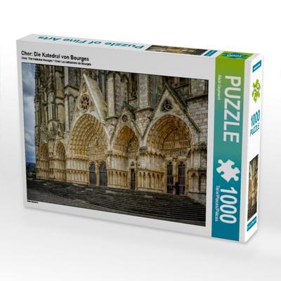 CALVENDO Puzzle Cher: Die Katedral von Bourges | 1000 Teile Lege-Größe 64x48cm Foto-Puzzle für glückliche Stunden