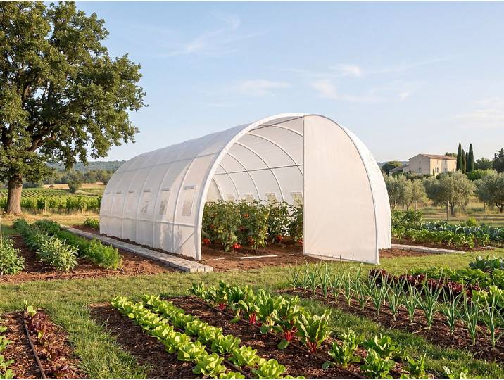 Foliengewächshaus Folientunnel mit Tür - 18 m² - 600 x 300 x 200 cm - Verzinkter Stahl - ALOCASIA