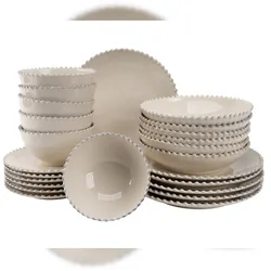 Costa Nova Pearl Geschirrset  24-teilig creme Steinzeug Tafelservice