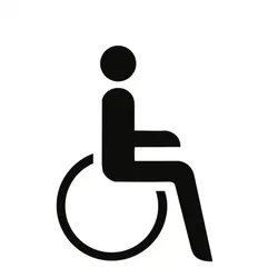 Aufkleber - Piktogramm WC Behinderte/barrierefrei, Folie, 160x160 mm