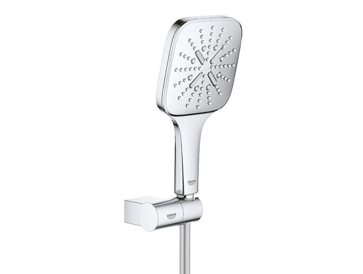 Grohe - Rainshower Smartactive Cube - Set De Douche De Tête 130 9\,5 L/min\, 3 Jets\, Support Et Flexible\, Chrome 26588000